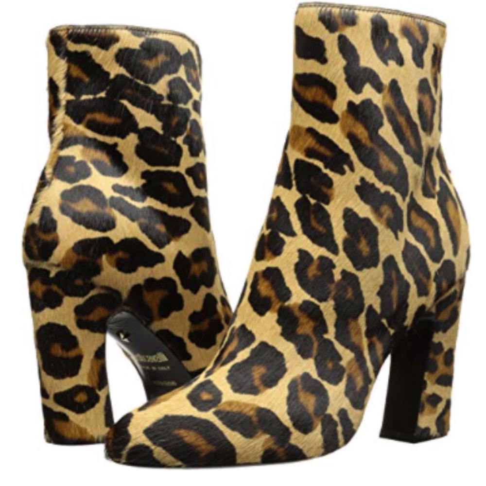 Just Cavalli Cheetah Leather Ankle Boot Brand New